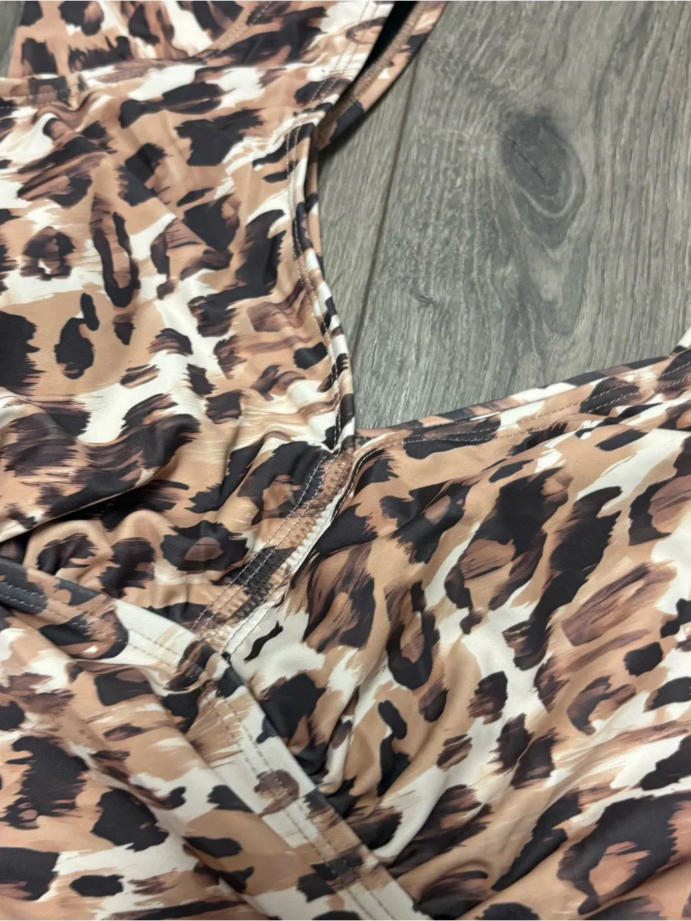 Leopard print one piece swimsuit